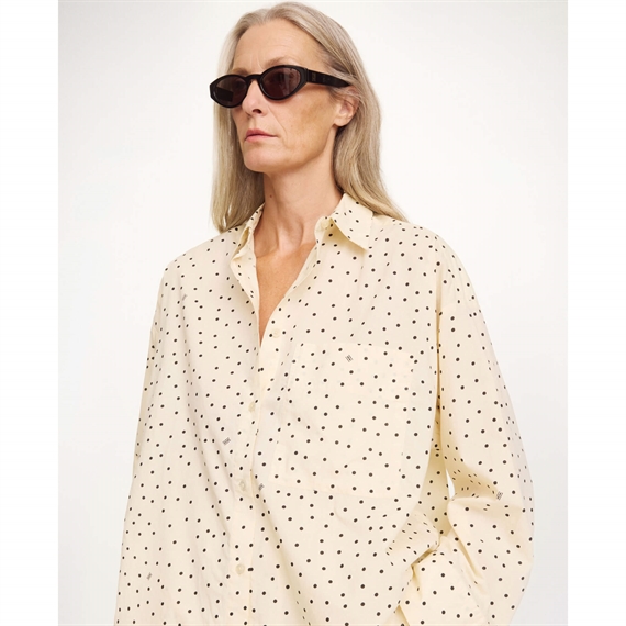 By Malene Birger Derris Voile Skjorte, Polka Dot Print 